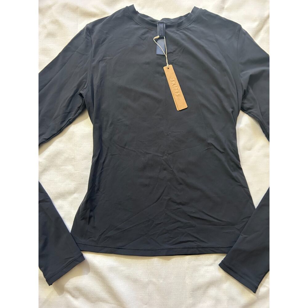 Skims NWT Fits Everybody Long Sleeve T-Shirt Graphite Size Small - Picture 5 of 8